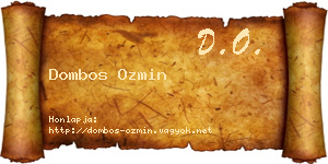 Dombos Ozmin névjegykártya